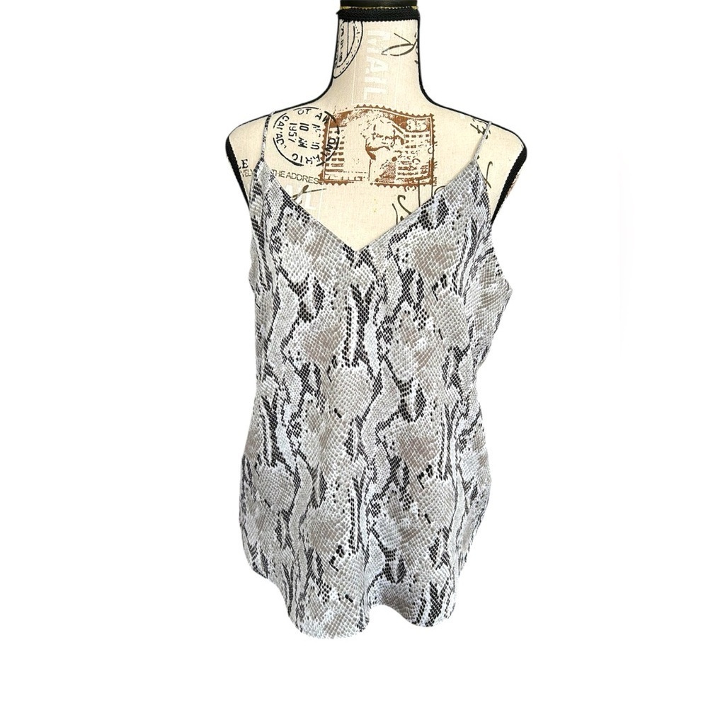 EXPRESS snakeskin patterned lightweight cami with adjustable straps Small